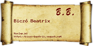 Biczó Beatrix névjegykártya